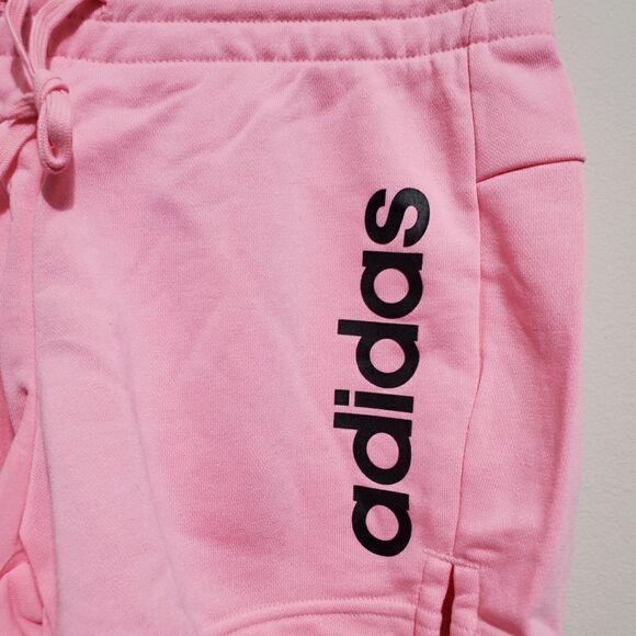 Adidas Womens Sz XSmall Shorts Training Essentials Slim Logo HD1699 Pink NWT - Picture 3 of 10